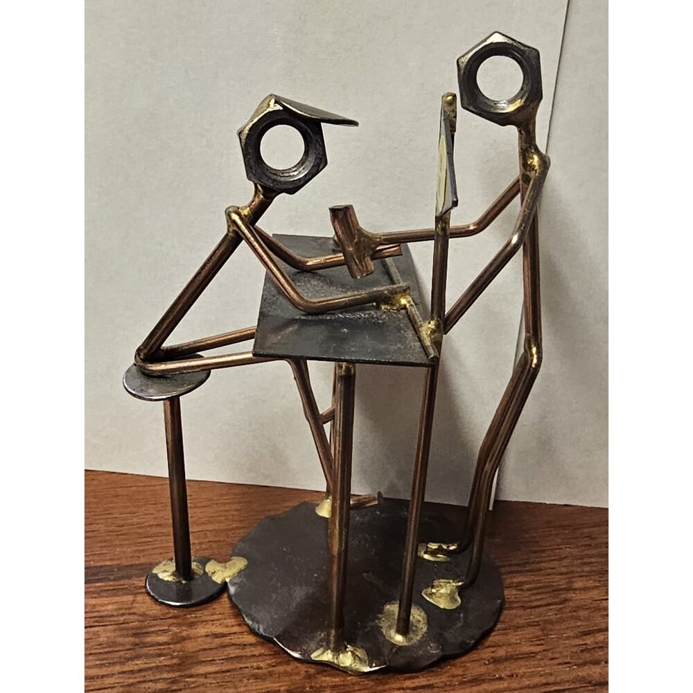 Vtg Metal Art 19th Hole Bartend Nuts Signed Rock Creek Metalcraft Gift USA Made